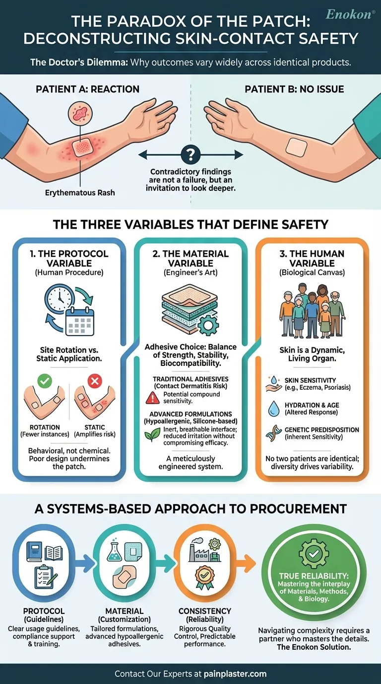 O Paradoxo do Adesivo: Desconstruindo a Ciência da Segurança do Contato com a Pele Guia Visual