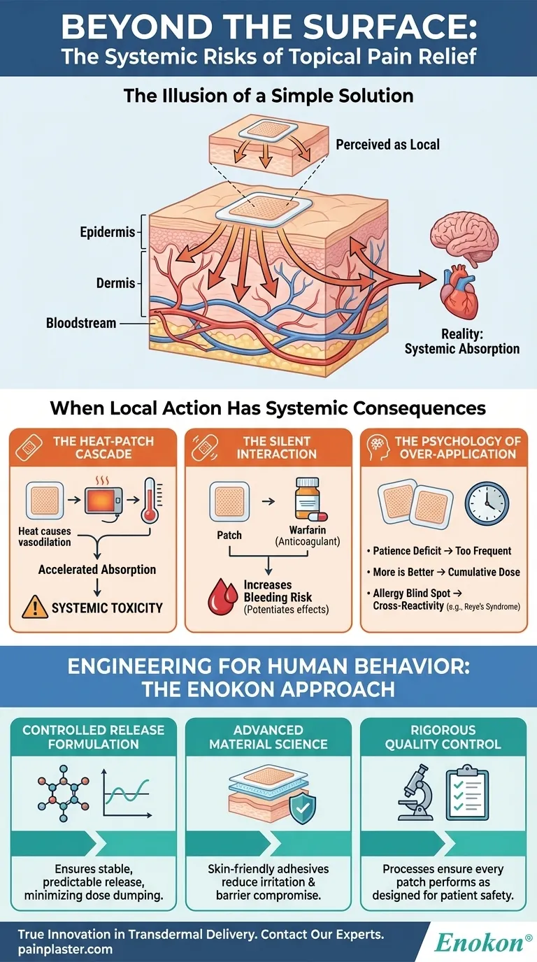 表面を超えて：外用鎮痛剤のシステム的リスク ビジュアルガイド