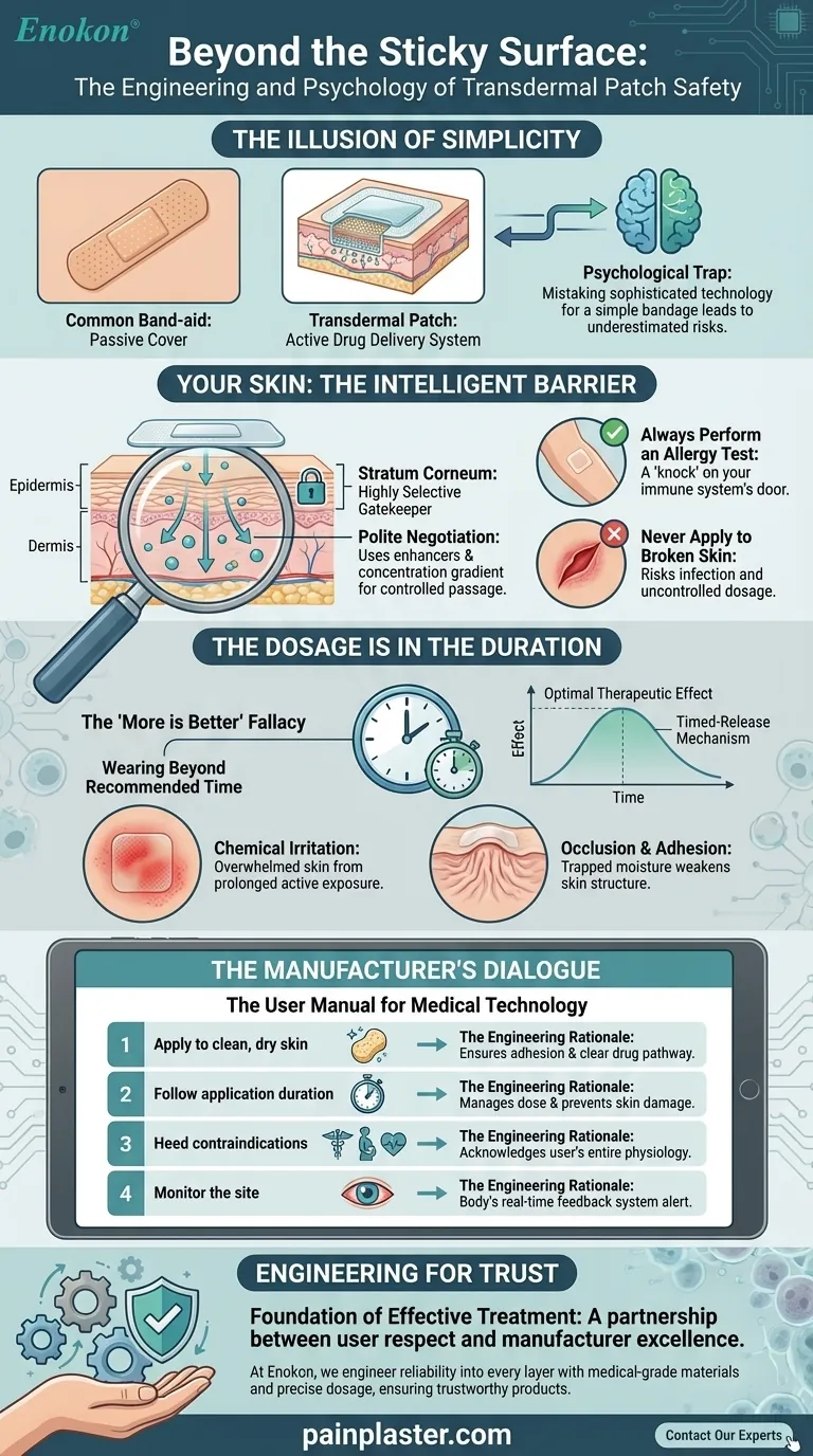끈적한 표면 너머: 경피 패치의 안전성에 대한 공학과 심리학 시각적 가이드