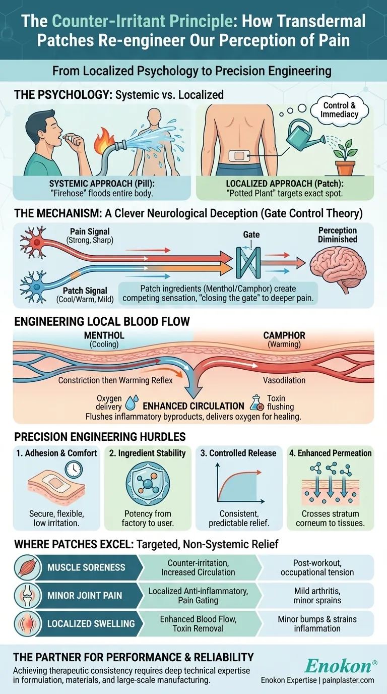 O Princípio Contra-Irritante: Como os Adesivos Transdérmicos Reengenharia Nossa Percepção da Dor Guia Visual
