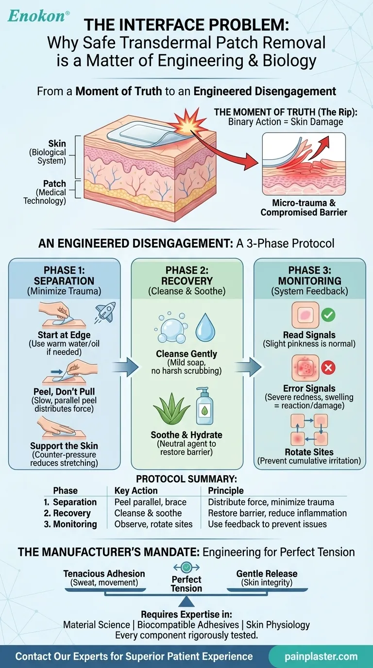 Проблема интерфейса: почему безопасное снятие трансдермального пластыря — это вопрос инженерии и биологии Визуальное руководство