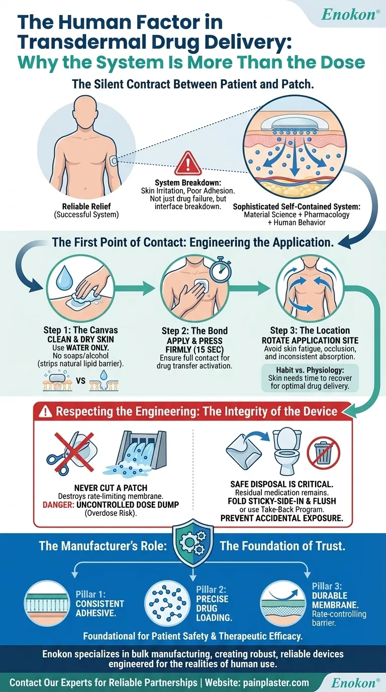 El factor humano en la administración transdérmica de fármacos: por qué el sistema es más que la dosis Guía Visual