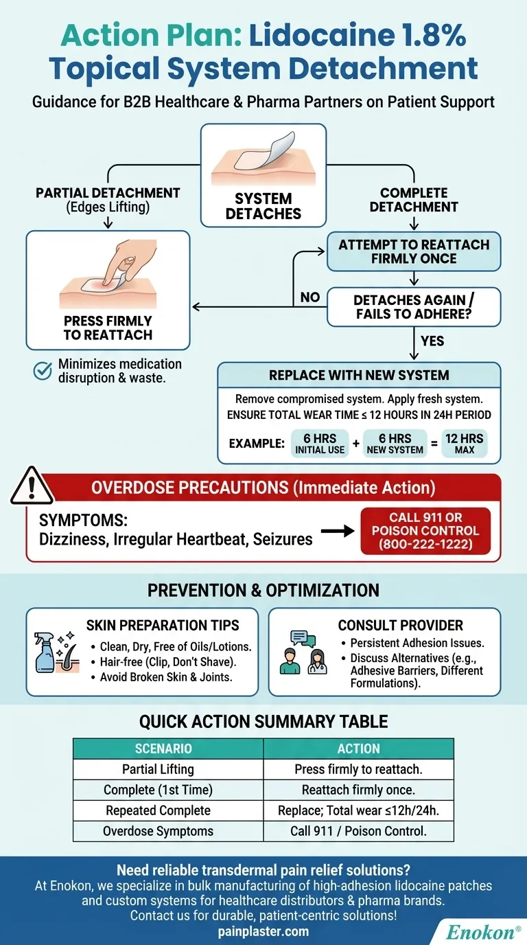 如果 1.8% 利多卡因局部用药系统脱落，该怎么办？快速修复和安全步骤 图解指南