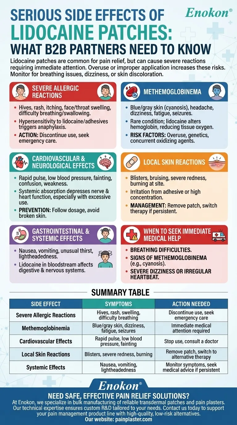 ما هي الآثار الجانبية الخطيرة للاصقات ليدوكائين؟المخاطر والإجراءات الفورية دليل مرئي