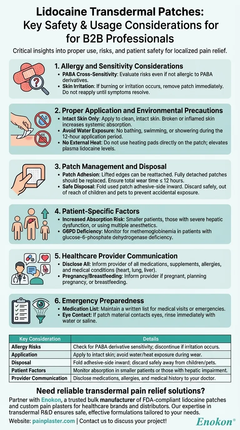 What additional information should be known about lidocaine transdermal? Essential Safety & Usage Guidelines Visual Guide