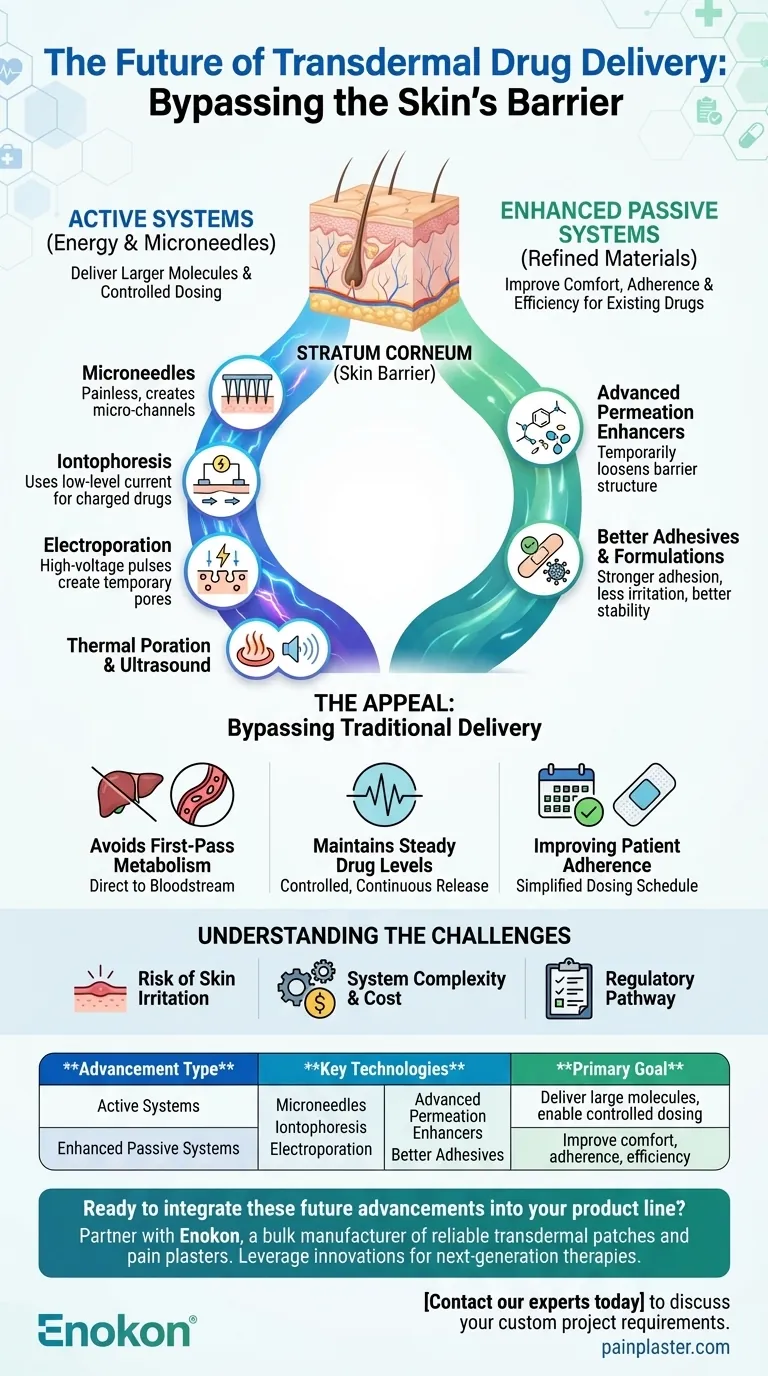 Que avanços futuros estão previstos na administração transdérmica de medicamentos?Inovações que moldam a próxima geração de adesivos Guia Visual