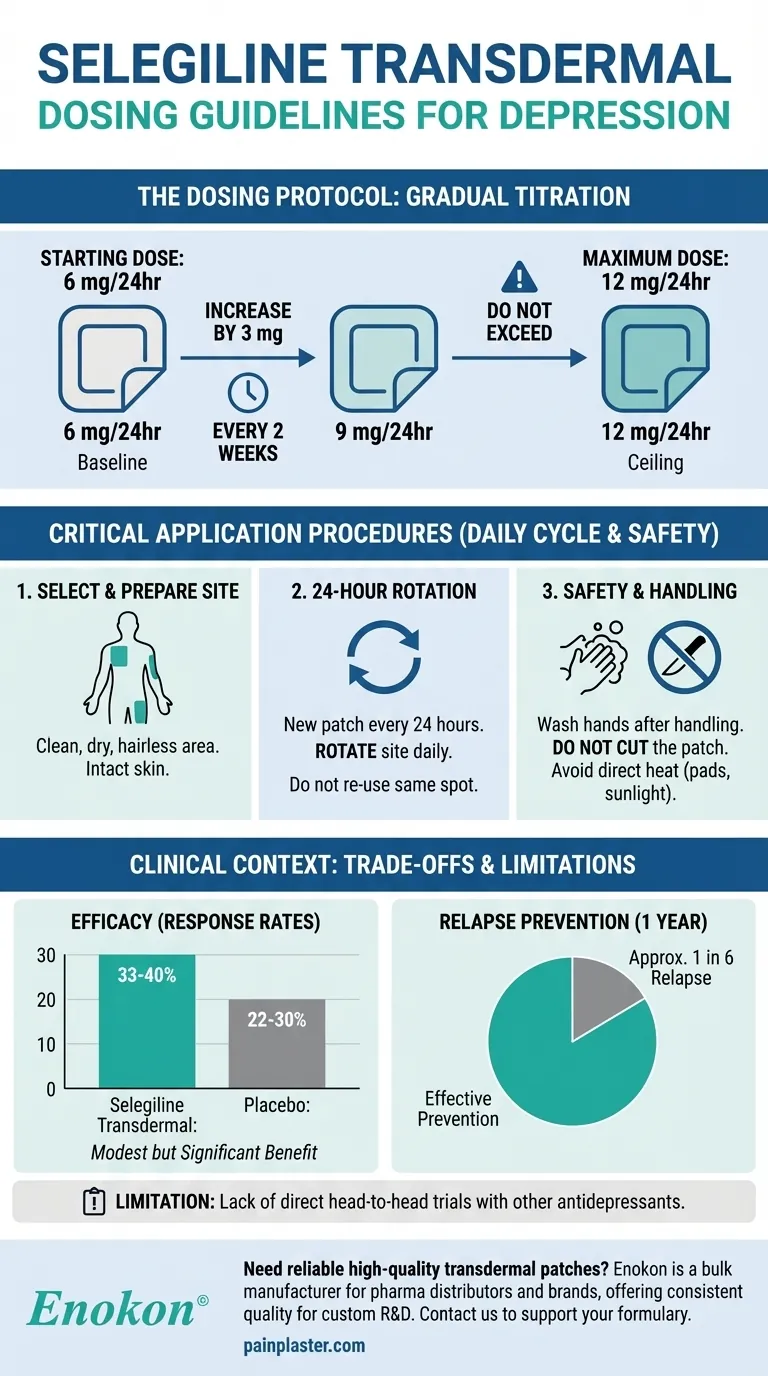 Quais são as diretrizes de dosagem da selegilina transdérmica no tratamento da depressão?Otimizar o tratamento com segurança Guia Visual