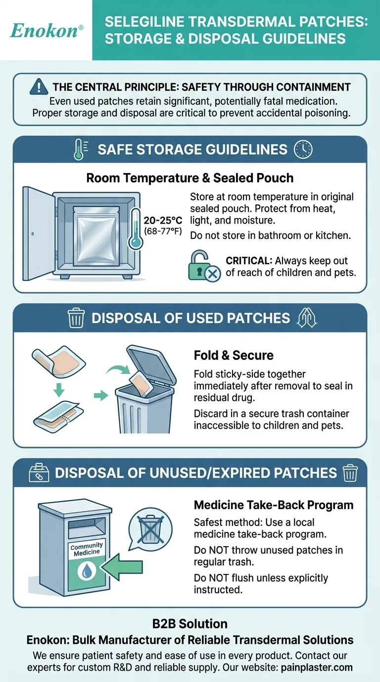 Каковы правила хранения и утилизации трансдермальных пластырей с селегилином?Обеспечение безопасности и эффективности Визуальное руководство