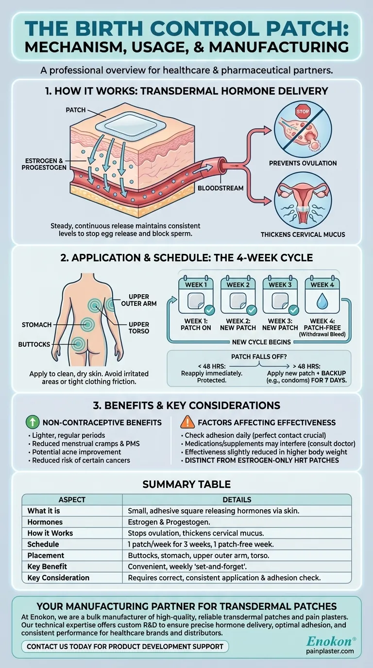 O que é o adesivo contracetivo e como é utilizado?Uma opção contraceptiva hormonal conveniente Guia Visual