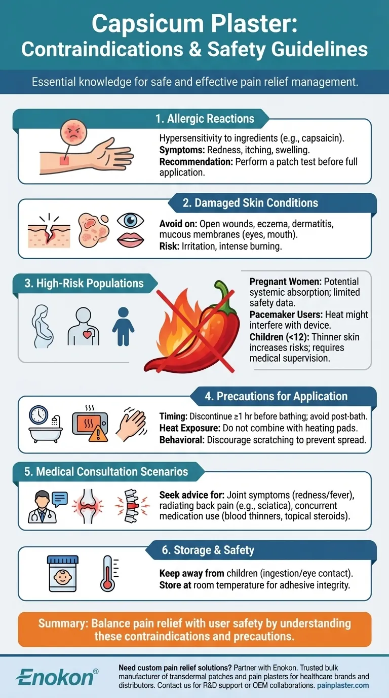Quais são as contra-indicações para a utilização do emplastro de Capsicum?Guia de segurança para um alívio eficaz da dor Guia Visual
