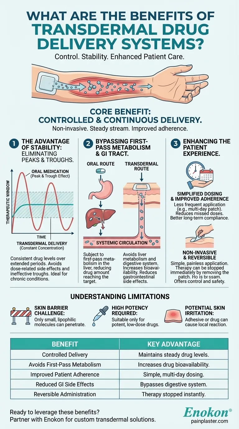 Quais são os benefícios dos sistemas de administração transdérmica de medicamentos?Melhorar o tratamento com uma terapia constante e não invasiva Guia Visual