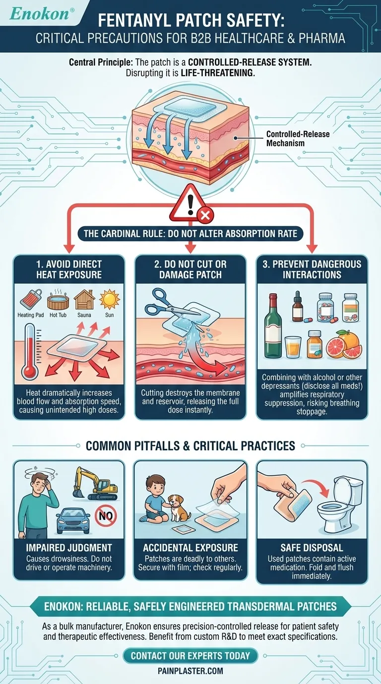O que deve ser evitado durante a utilização de adesivos de fentanilo?Principais precauções de segurança para evitar a sobredosagem Guia Visual
