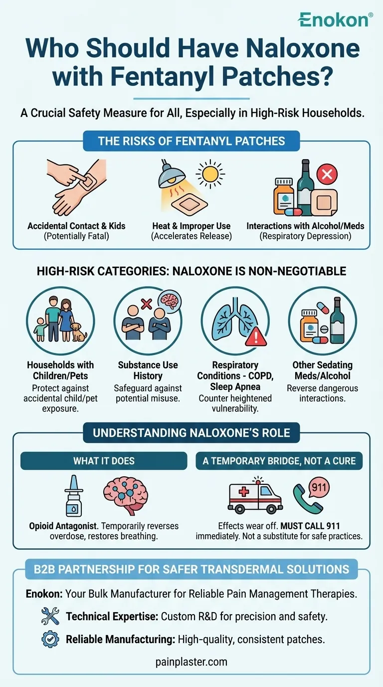 使用芬太尼贴片时，哪些人应该考虑随时准备纳洛酮？保护您的亲人免受阿片类药物过量的伤害 图解指南
