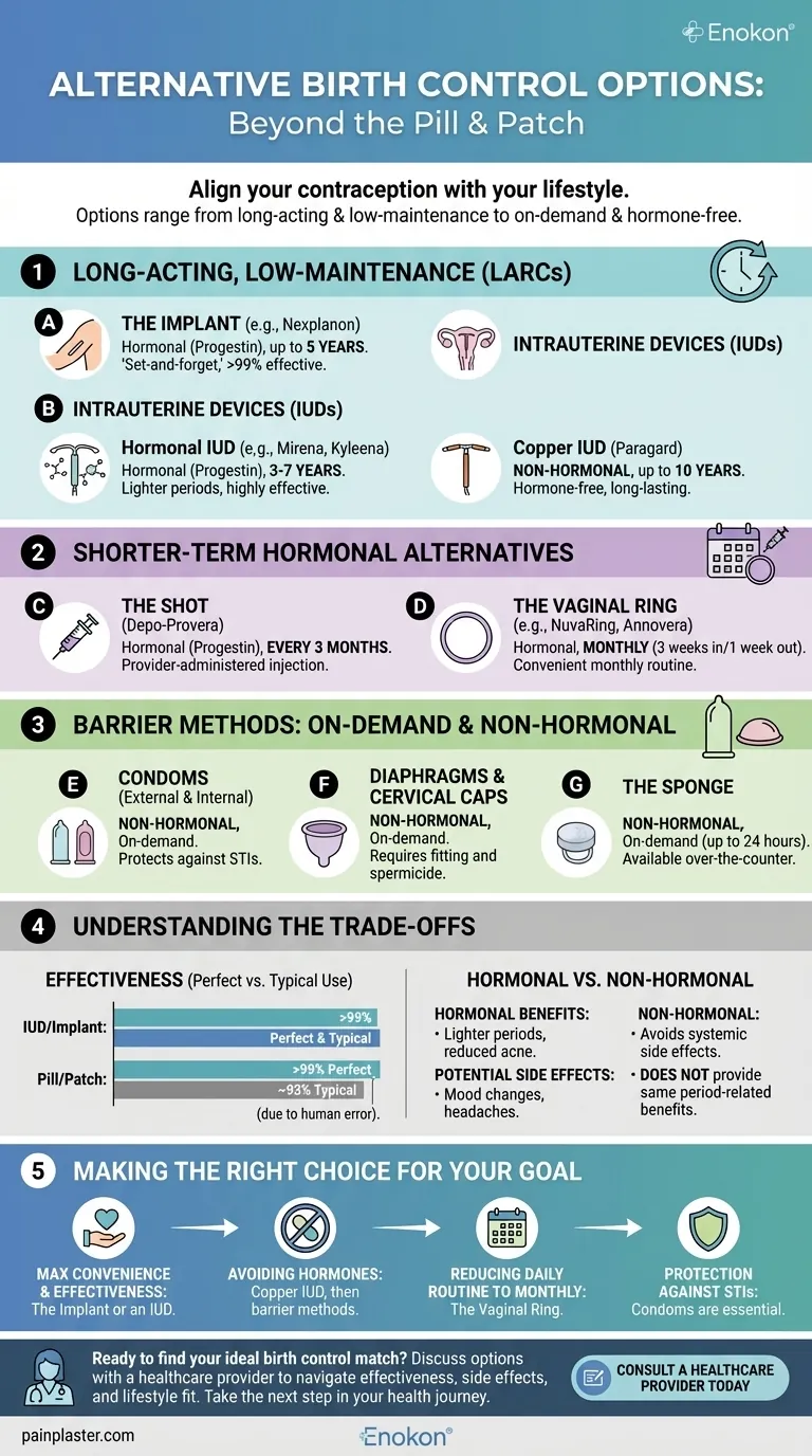 ピルやパッチに代わる避妊法は？効果的な避妊法の選択肢を探る ビジュアルガイド
