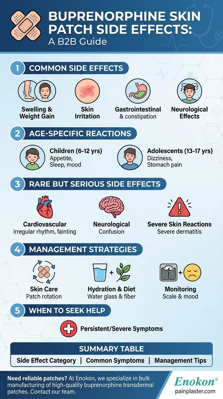 ブプレノルフィン皮膚パッチの一般的な副作用とは？痛みの治療を安全に行うために ビジュアルガイド