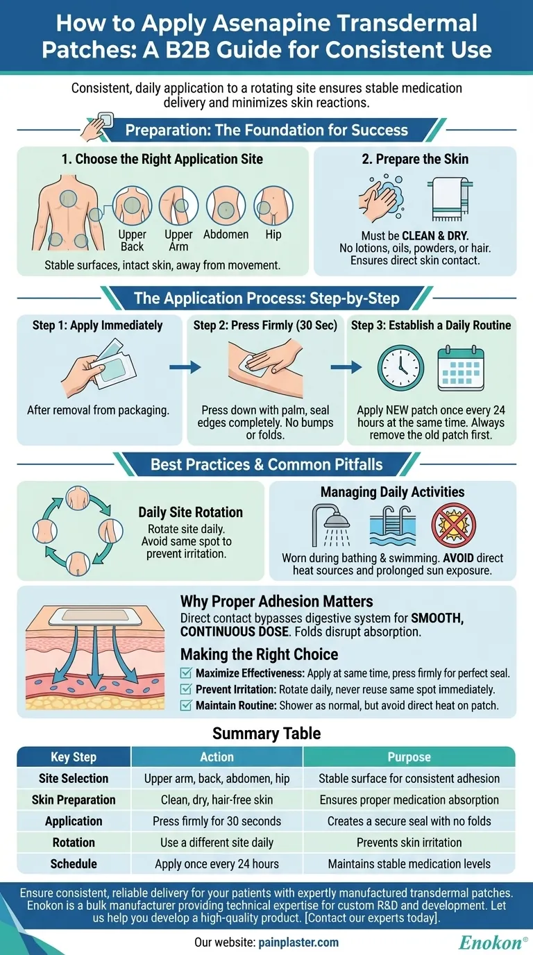 Como devem ser aplicados os pensos transdérmicos de asenapina?Um guia passo-a-passo para uma utilização segura e eficaz Guia Visual