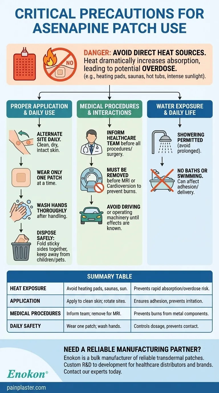 ¿Qué precauciones deben tomarse al llevar un parche de asenapina?Garantizar un uso seguro y eficaz Guía Visual