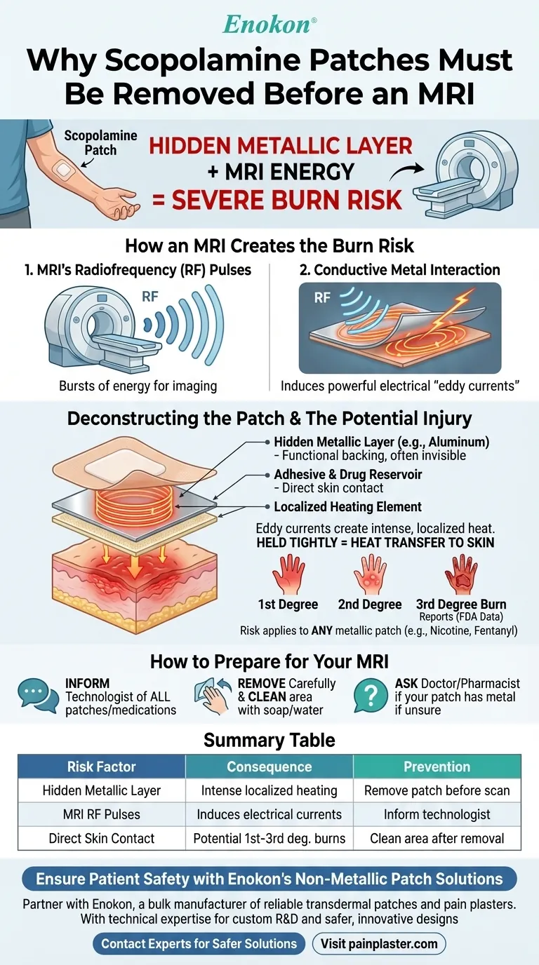 为什么应在核磁共振成像前取出东莨菪碱贴片？避免灼伤，确保成像安全 图解指南