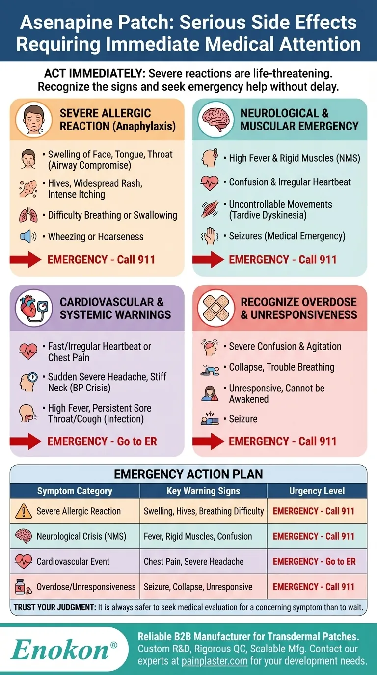 Welche schwerwiegenden Nebenwirkungen von Asenapin transdermalen Pflastern erfordern sofortige ärztliche Hilfe? Visuelle Anleitung