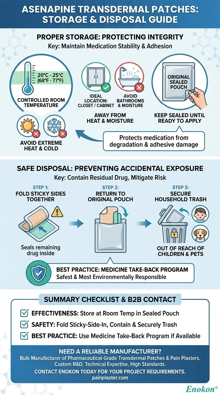 アセナピン経皮吸収パッチはどのように保管・廃棄すべきか？重要な安全ガイドライン ビジュアルガイド