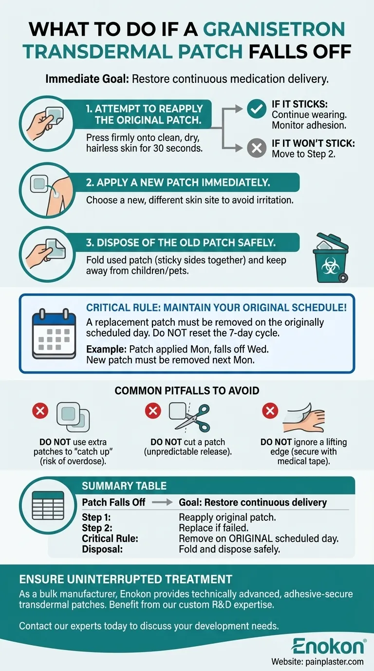 O que fazer se um penso transdérmico de granisetrona cair?Correcções rápidas e dicas de segurança Guia Visual