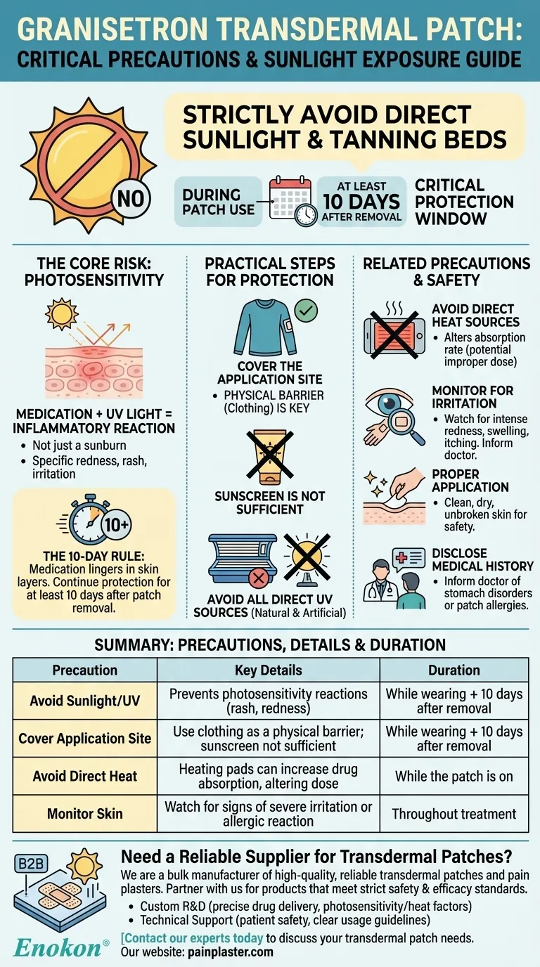 グラニセトロン経皮吸収型製剤使用中の日光暴露に関する注意点は？皮膚を保護し、安全に使用するために ビジュアルガイド