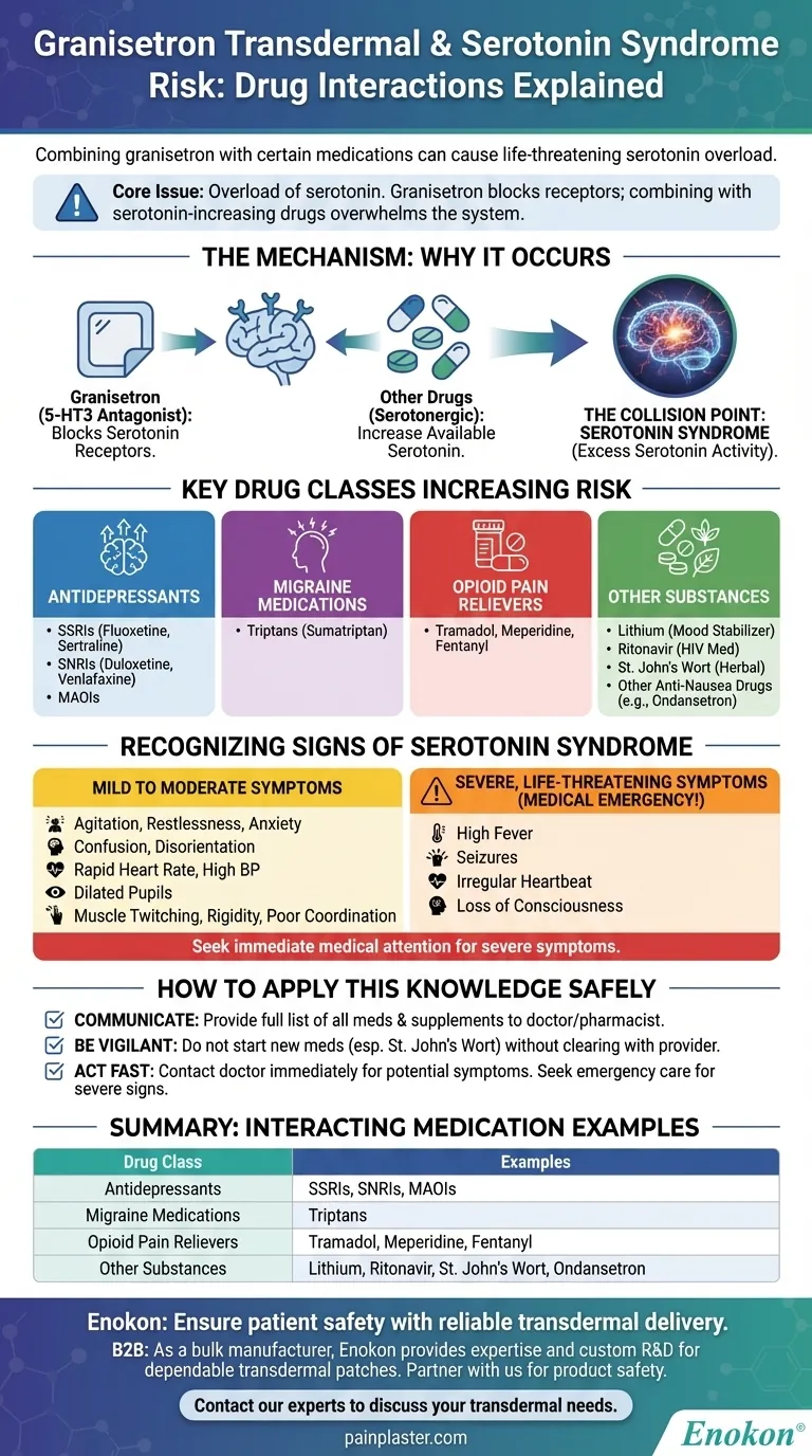 Que medicamentos podem interagir com granisetrão transdérmico e causar síndrome da serotonina?Principais riscos explicados Guia Visual