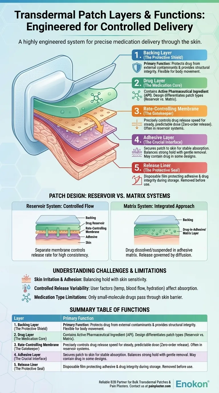 Quelles sont les couches d'un dispositif transdermique et leurs fonctions ?Guide essentiel pour la conception des patchs Guide Visuel