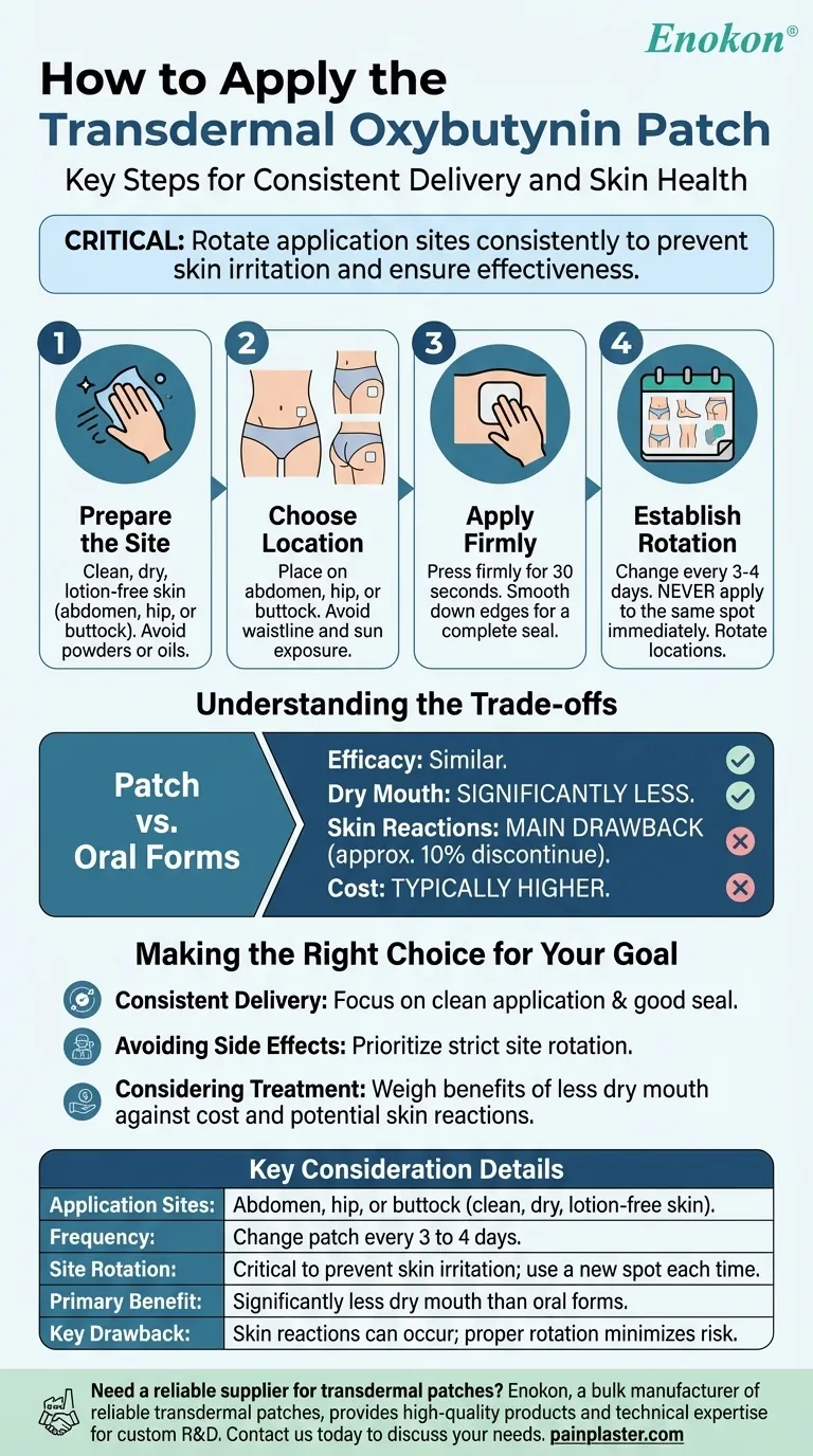 Como é que o adesivo transdérmico de oxibutinina é aplicado?Guia passo-a-passo para uma utilização óptima Guia Visual
