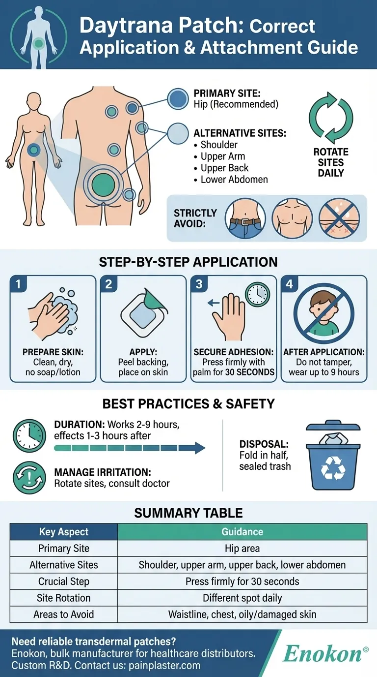 Onde deve ser aplicado o adesivo de Daytrana e como deve ser colocado?Tratamento seguro e eficaz da PHDA Guia Visual