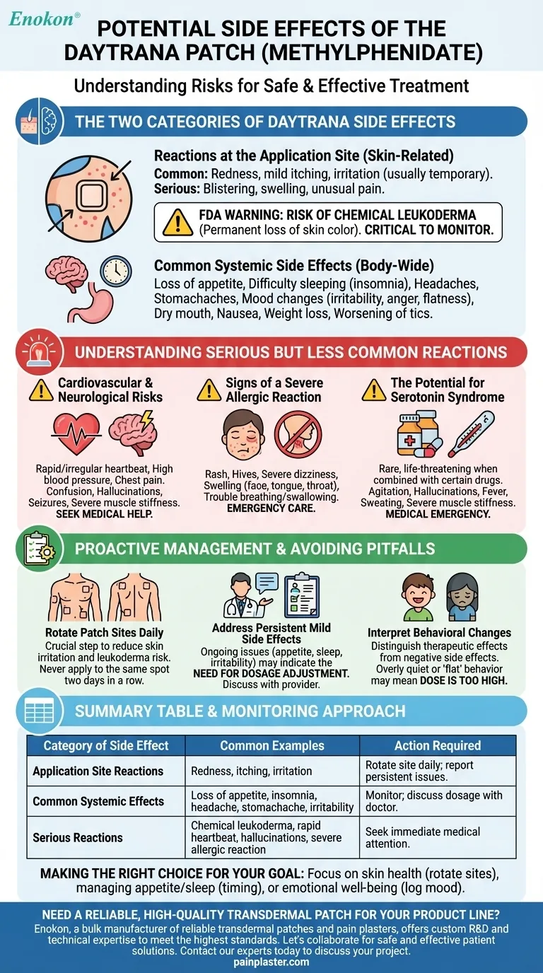 Quali sono i potenziali effetti collaterali del cerotto Daytrana?Guida ai rischi e alla sicurezza del trattamento dell'ADHD Guida Visiva