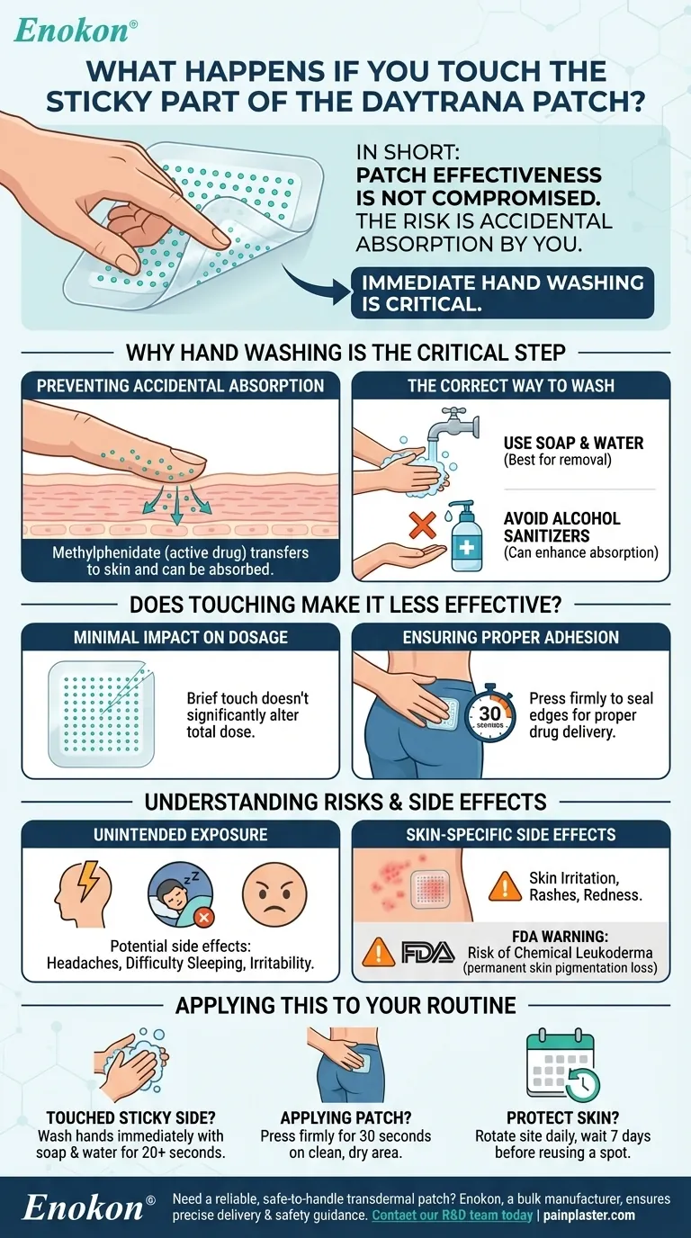 もし誰かがデイトラーナパッチの粘着部分に触れたらどうなりますか？リスクと安全のヒント ビジュアルガイド