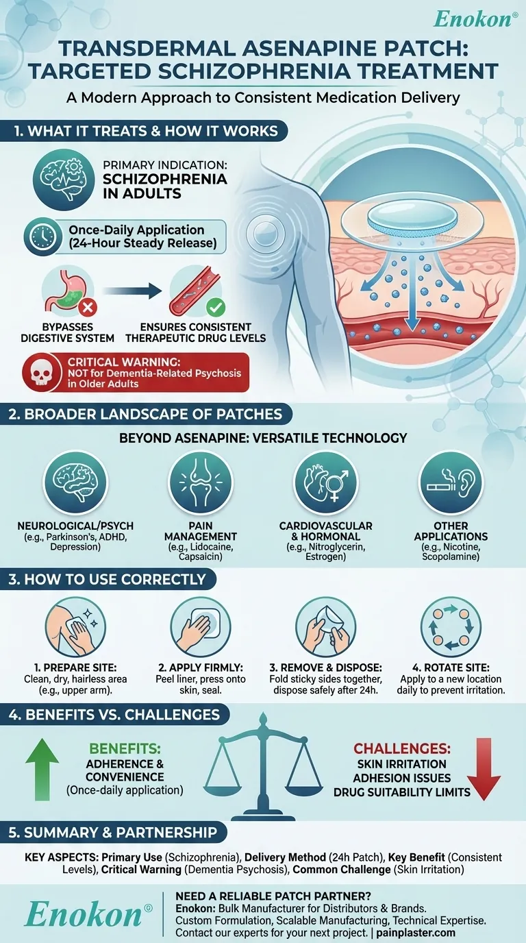 透皮阿塞那平贴片用于治疗什么？精神分裂症治疗的突破性进展 图解指南