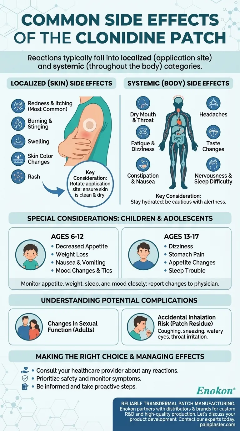 ¿Cuáles son los efectos secundarios más frecuentes del parche de clonidina?Control de riesgos y reacciones Guía Visual