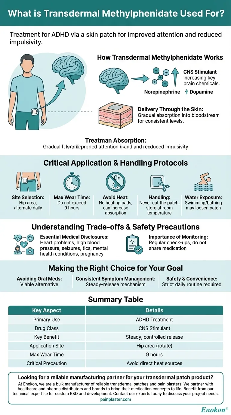 Para que é utilizado o metilfenidato transdérmico?Uma opção de tratamento controlado da PHDA Guia Visual