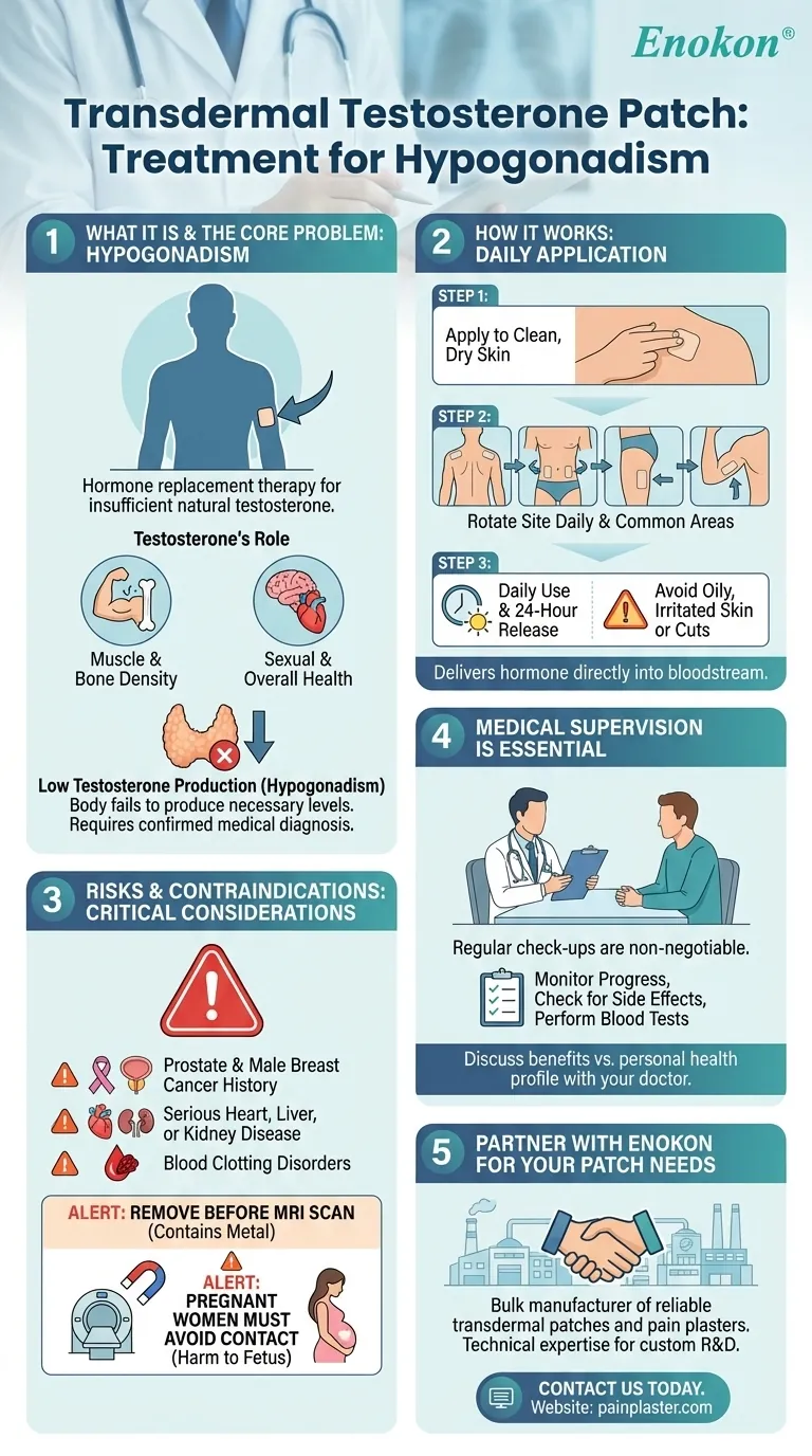 ما الذي تستخدم لاصقة التستوستيرون عبر الجلد لعلاجه؟الفوائد الرئيسية ودليل السلامة دليل مرئي