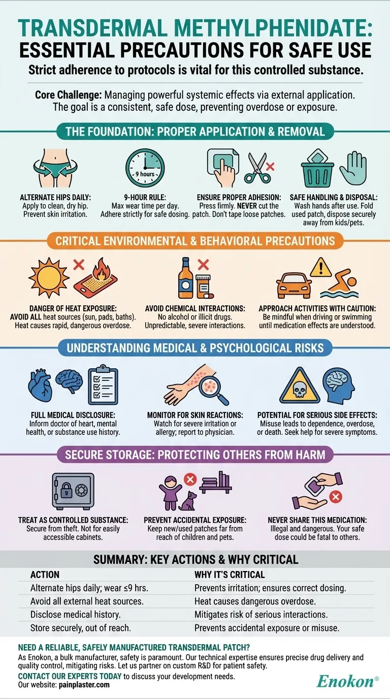 Que precauções devem ser tomadas quando se utiliza metilfenidato transdérmico?Conselhos de segurança essenciais para os utilizadores de adesivos Guia Visual