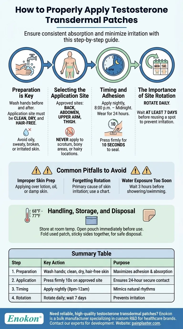 Как правильно применять трансдермальные пластыри с тестостероном?Оптимизировать впитывание и минимизировать раздражение Визуальное руководство