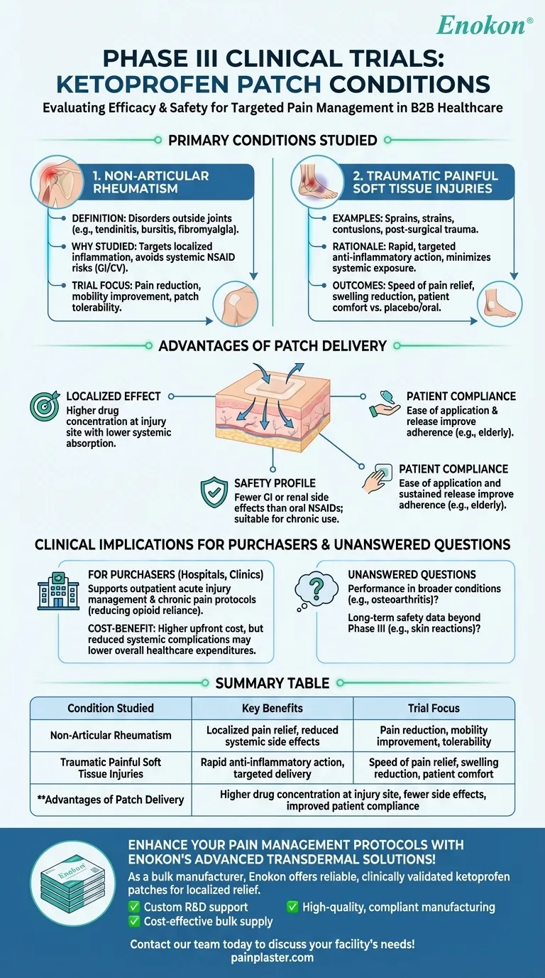 酮洛芬贴片 III 期临床试验研究了哪些病症？疼痛治疗的主要研究结果 图解指南