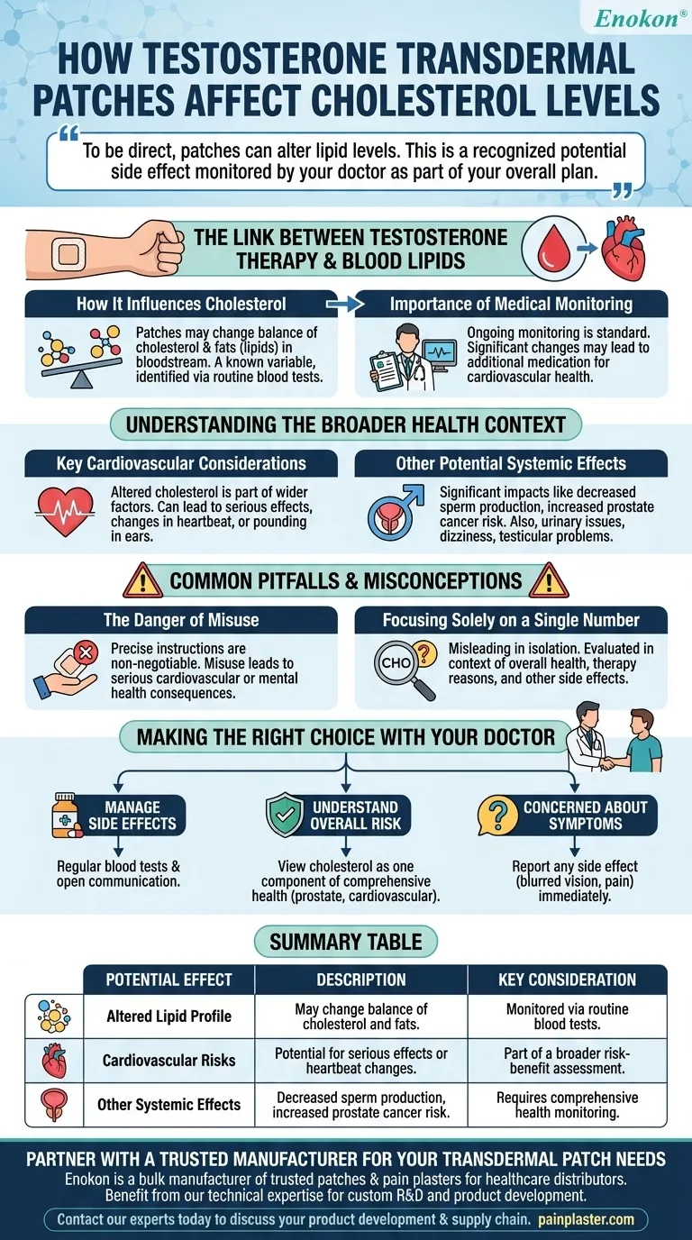 Wie wirkt sich die Anwendung von transdermalen Testosteronpflastern auf den Cholesterinspiegel aus?Wichtigste Auswirkungen & Management Visuelle Anleitung