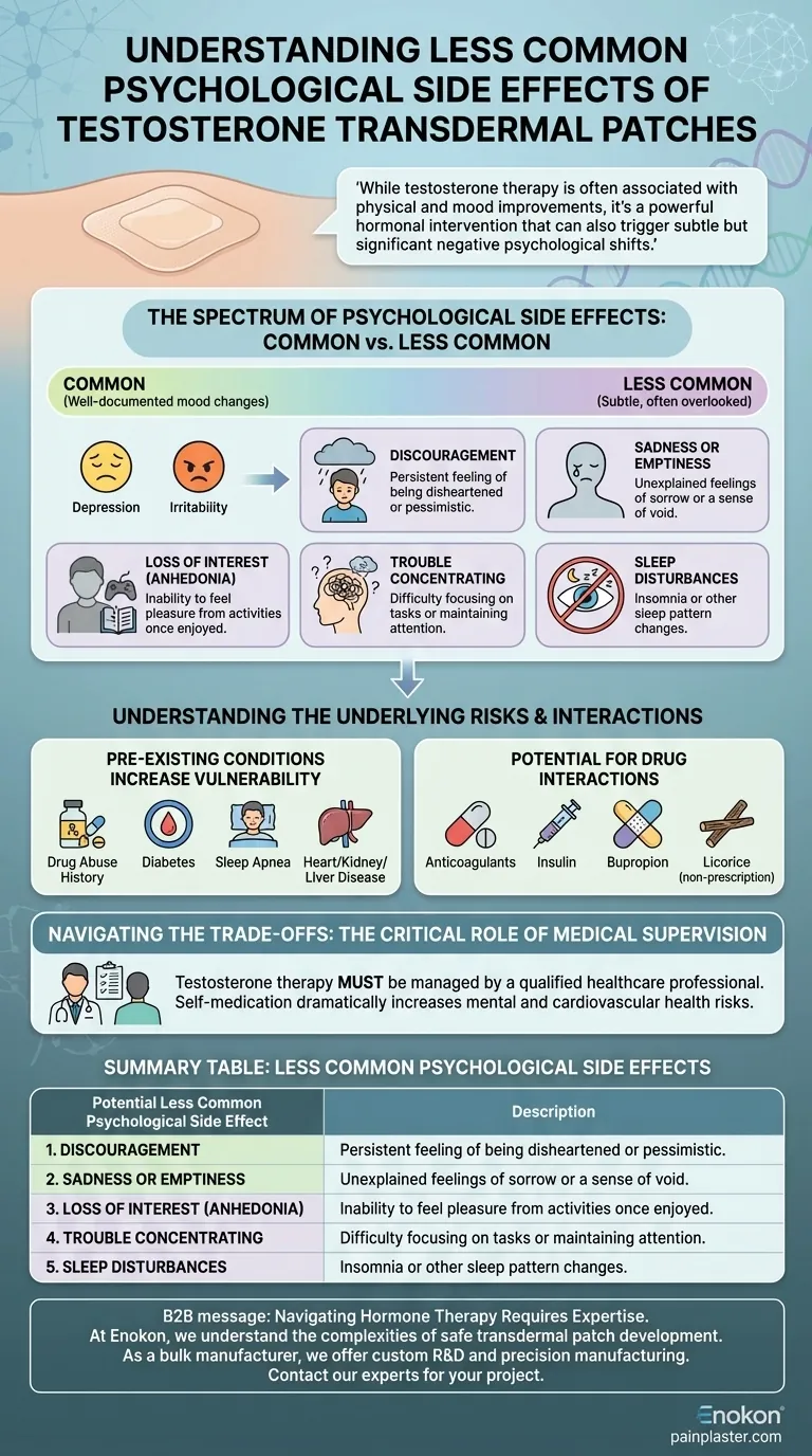 睾酮透皮贴剂有哪些不太常见的心理副作用？了解情绪和认知影响 图解指南