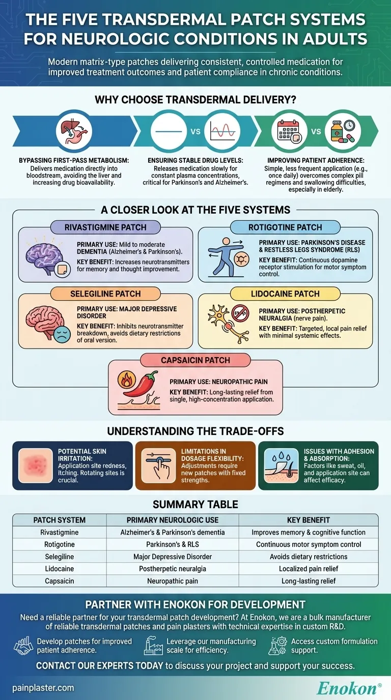 神経疾患の5つの経皮吸収パッチシステムとは？パッチによる治療の最適化 ビジュアルガイド