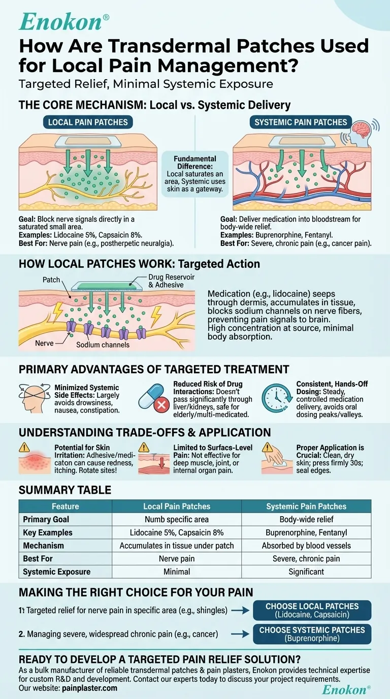كيف تُستخدم اللصقات عبر الجلد لإدارة الألم الموضعي؟تخفيف مستهدف مع الحد الأدنى من الآثار الجانبية دليل مرئي