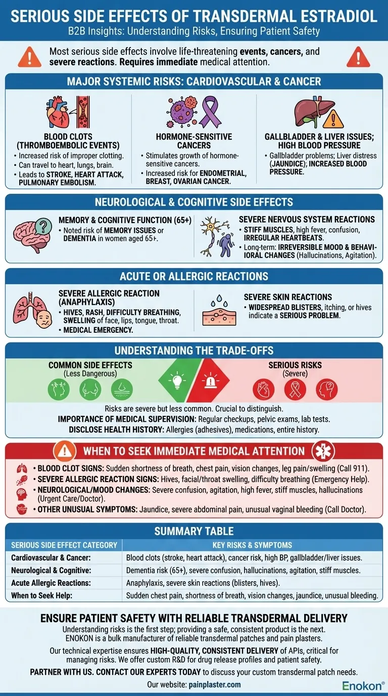 ما هي الآثار الجانبية الخطيرة للإستراديول عبر الجلد؟المخاطر والأعراض الحرجة التي يجب الانتباه لها دليل مرئي