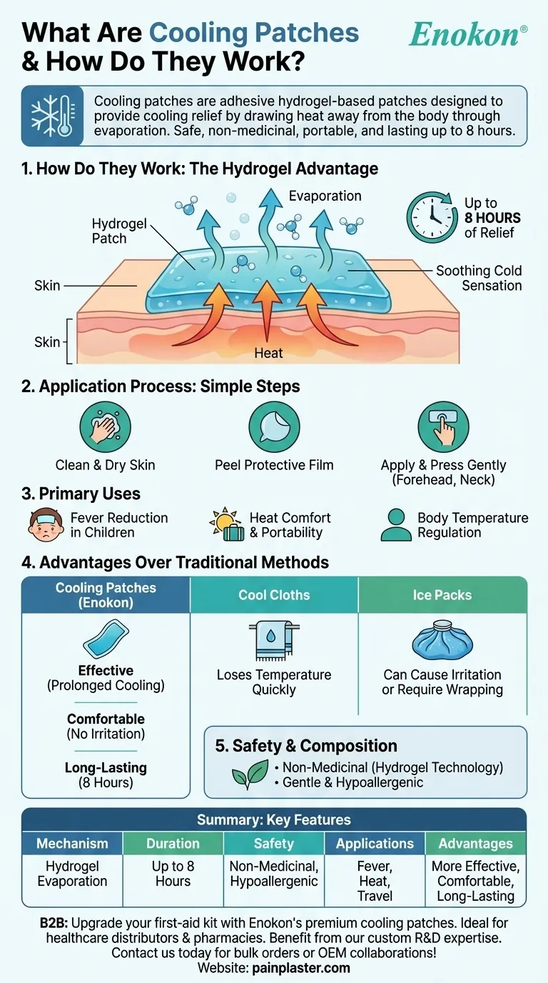 O que são pensos refrescantes e como funcionam?Alívio suave para a febre e o calor Guia Visual