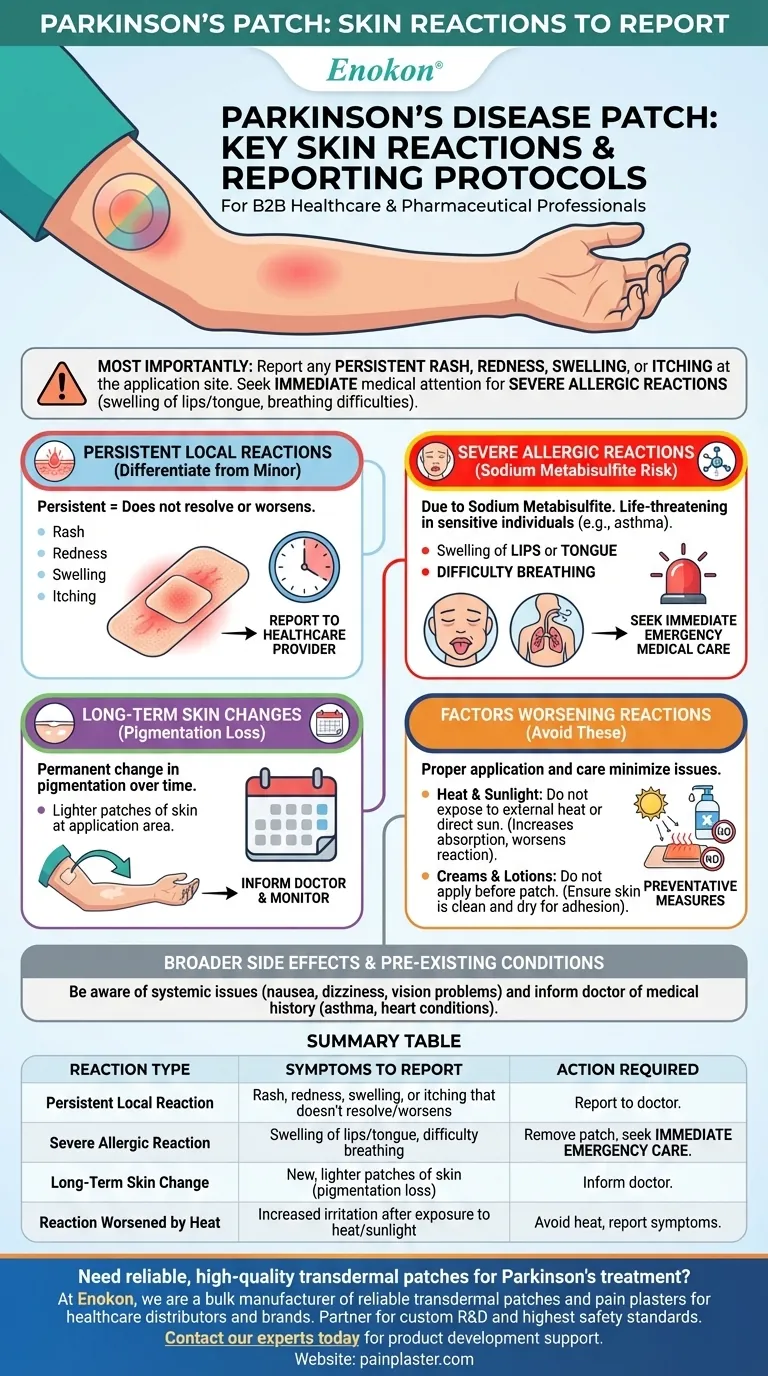 使用帕金森病贴片时应报告哪些皮肤反应？主要迹象和安全提示 图解指南