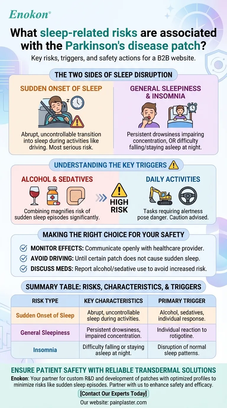 Que riscos relacionados com o sono estão associados ao adesivo para a doença de Parkinson?Principais preocupações de segurança explicadas Guia Visual
