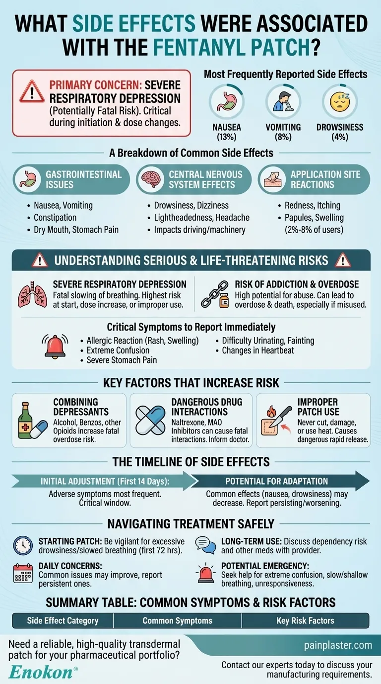 What side effects were associated with the fentanyl patch? Understanding Common and Serious Risks Visual Guide