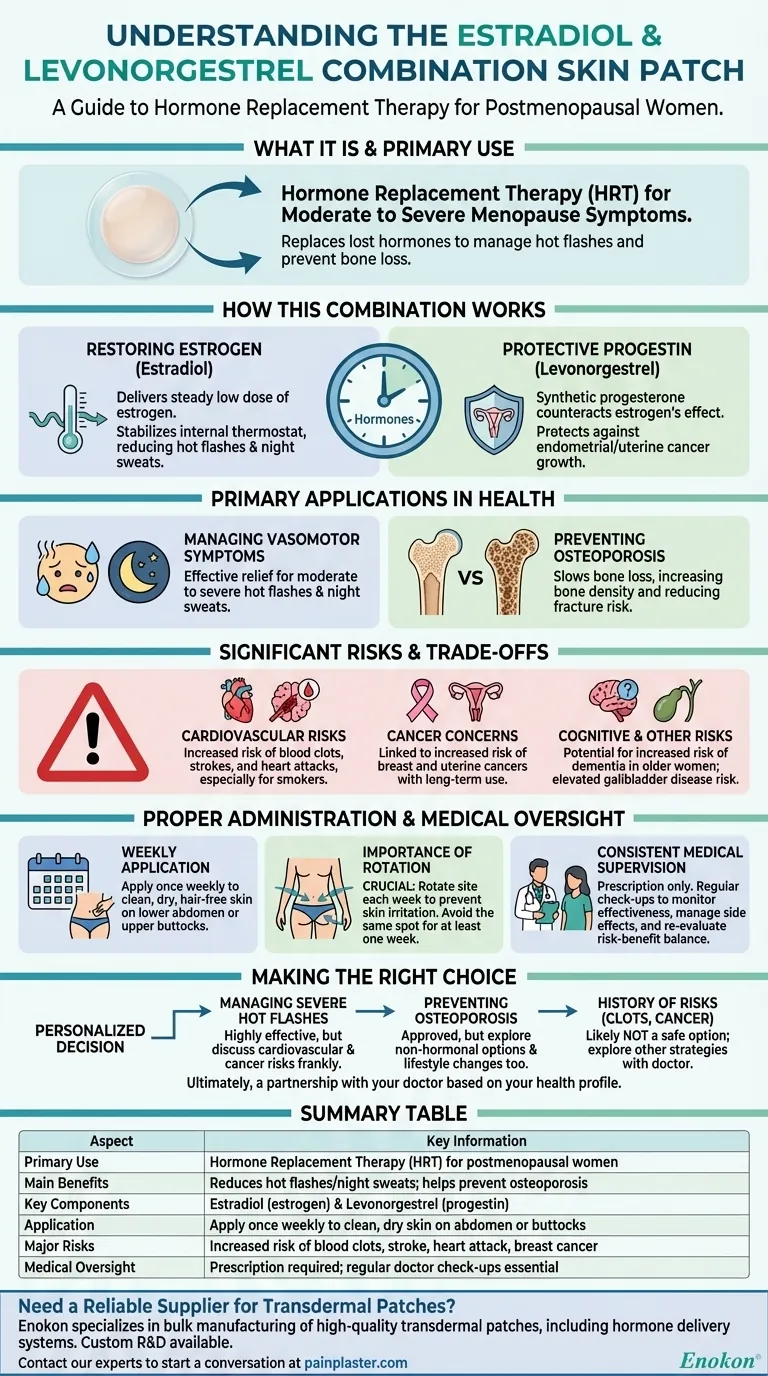 エストラジオールおよびレボノルゲストレル配合皮膚パッチは何に使用されますか？更年期障害の症状の緩和 ビジュアルガイド