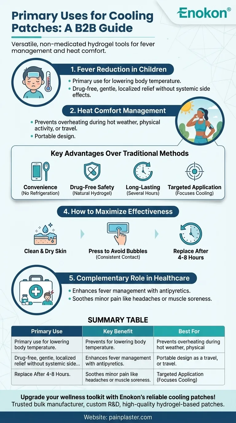 Quelles sont les principales utilisations des patchs réfrigérants ?Soulagement sûr et sans médicament de la fièvre et de la chaleur Guide Visuel